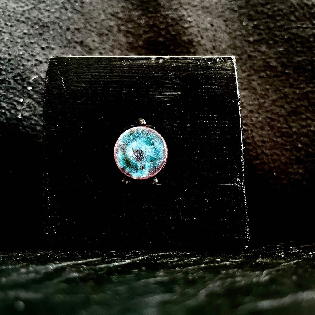 Magnetic Storm wet-packed vitreous enamel on copper with upcycled rubber magnets, original one-of-a-kind piece