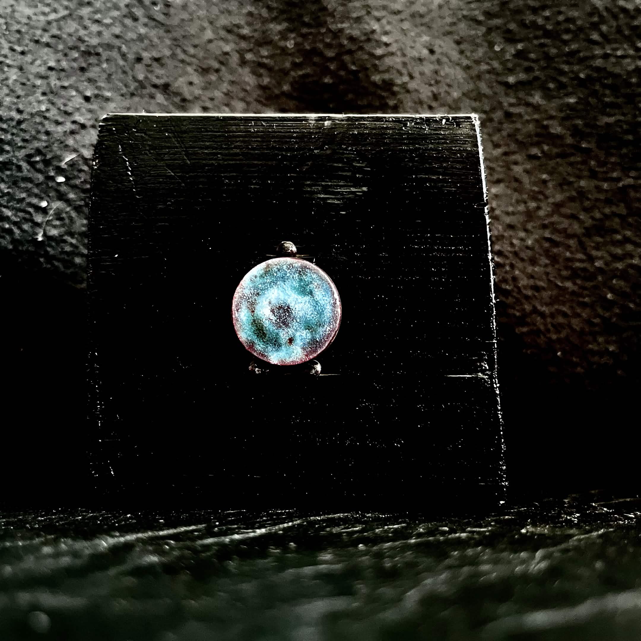 Magnetic Storm wet-packed vitreous enamel on copper with upcycled rubber magnets, original one-of-a-kind piece