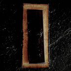 Reverse/back — Reverse of Micro Cat showing bare copper with contra enamel, rectangular form, 40×16mm enamel artwork by A. Fraction