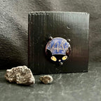 Whale Cat cloisonné enamel miniature on copper with fine silver wire, House Zoo collection original artwork